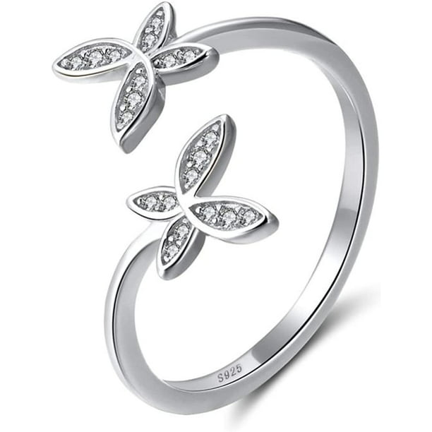 Details about   Solid 925 Sterling Silver Micro Inlaid Cubic Zirconia Cross Open Ring for Women 